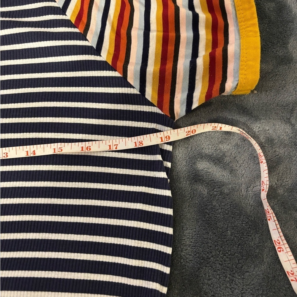 Umgee Navy and Yellow Striped Mini Dress - Picture 3 of 7